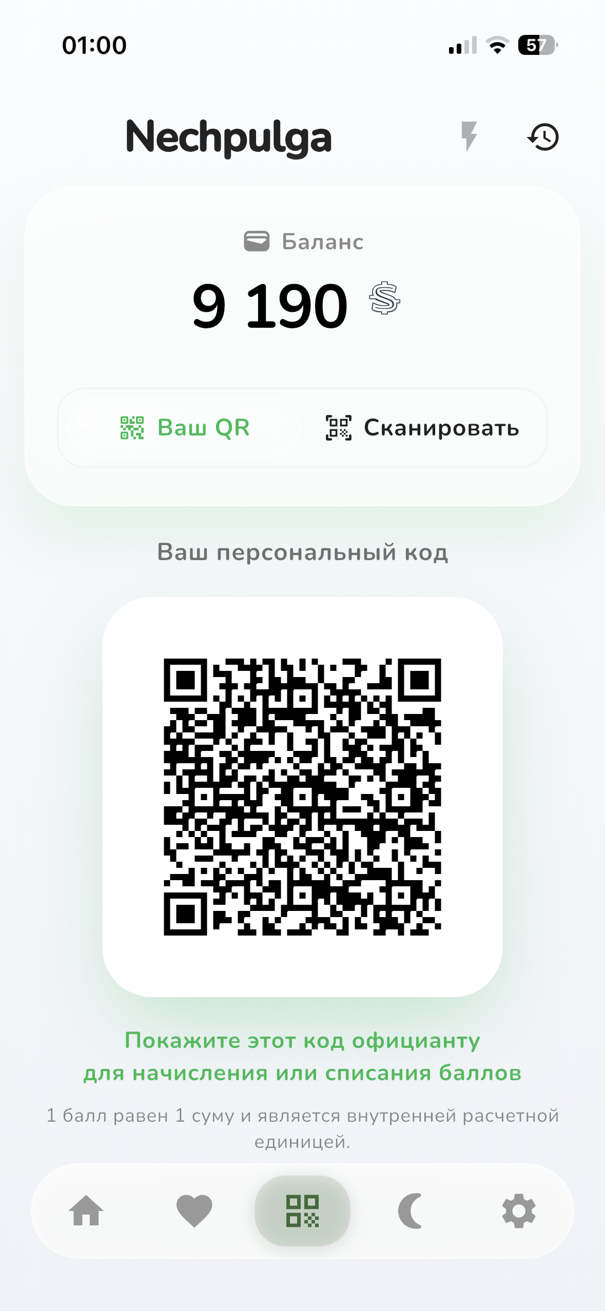 QR scanner screen